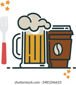 Beer Mug Icon In Cartoon Style Illustration Burger Cartoon Food Lovely Burger Cute And Kawaii Ice Cream Mascot