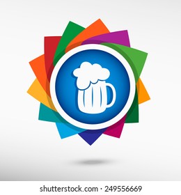 Beer mug icon color icon, vector illustration. Flat design style