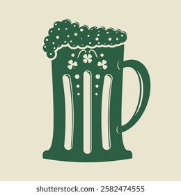 Beer mug icon. Design element on Saint Patrick's Day theme. Vector illustration