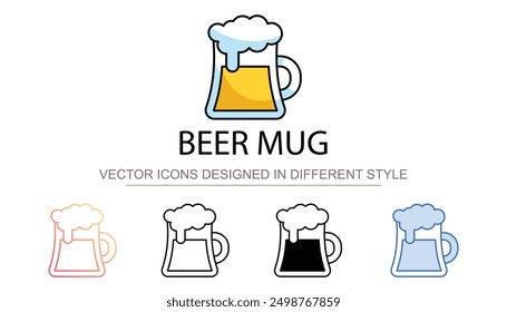 Beer Mug icon design with white background stock illustration