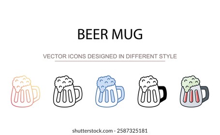 Beer Mug icon design with white background stock illustration