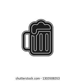 beer mug icon - drink alcohol symbol - bar sign