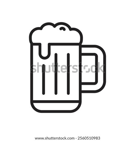 Beer mug icon Flat art in black and white isolated