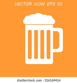 Beer mug icon. Flat design style eps 10