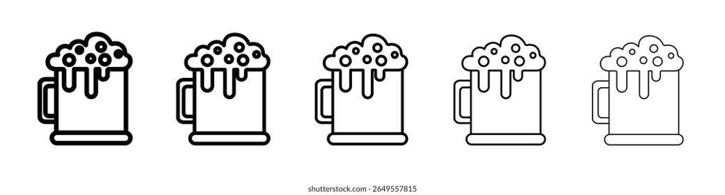 beer mug icon flat simple outline logo