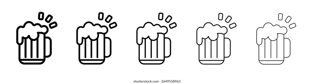 Beer mug icon flat simple outline logo