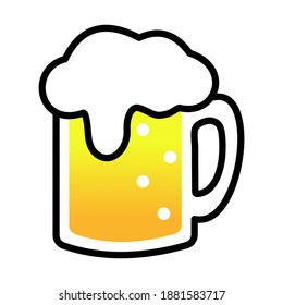 Beer mug icon flat style isolated on white background