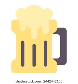 beer mug icon in flat style