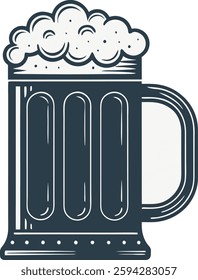 beer mug icon flat vector illustration black logo clipart