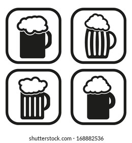 Beer mug icon - four variations