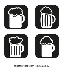 Beer mug icon in four variations