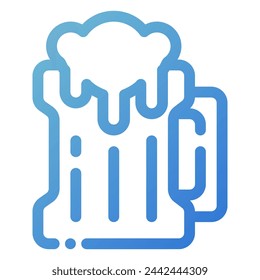 beer mug icon in gradient line style