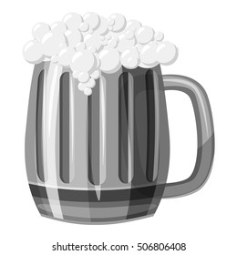 Beer mug icon. Gray monochrome illustration of beer mug vector icon for web