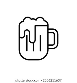 Beer mug icon isolated on white background