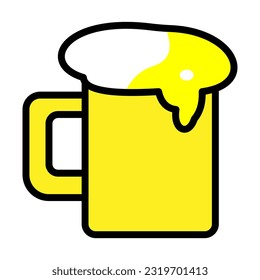 Icono de jarra de cerveza, ilustración vectorial aislada en fondo blanco. Iconos vectoriales de estilo negro de alta calidad