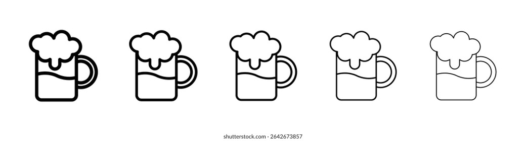 beer mug icon isolated vector on white background set