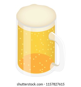 Beer mug icon. Isometric of beer mug vector icon for web design isolated on white background