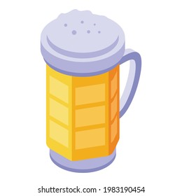 Beer mug icon. Isometric of Beer mug vector icon for web design isolated on white background