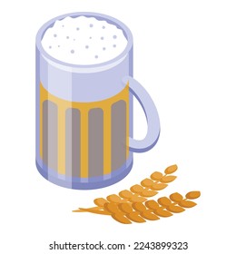 Beer mug icon isometric vector. Map travel. Country culture