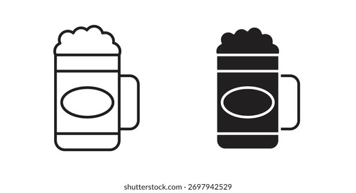 Línea de iconos de taza de cerveza. eps 10 Ilustración vectorial