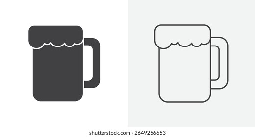 beer mug icon Line graphics illustration