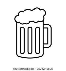 Beer mug icon linear logo isolated