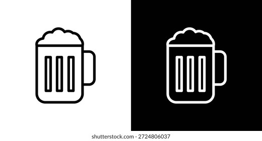 Concepto de logotipo de icono de taza de cerveza en trazos