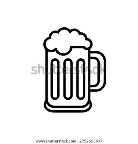 Beer mug icon logo design. Pint glass sign and symbol. Ale beverage cup icon. Brewery bar pub menu symbol. Isolated vector illustration.