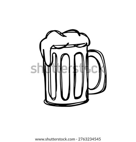 Beer mug icon logo design. Hand drawn beer glass sign and symbol. Beer mug icon. Pub and brewery branding.
