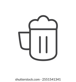 Beer mug icon Logo symbol outline set