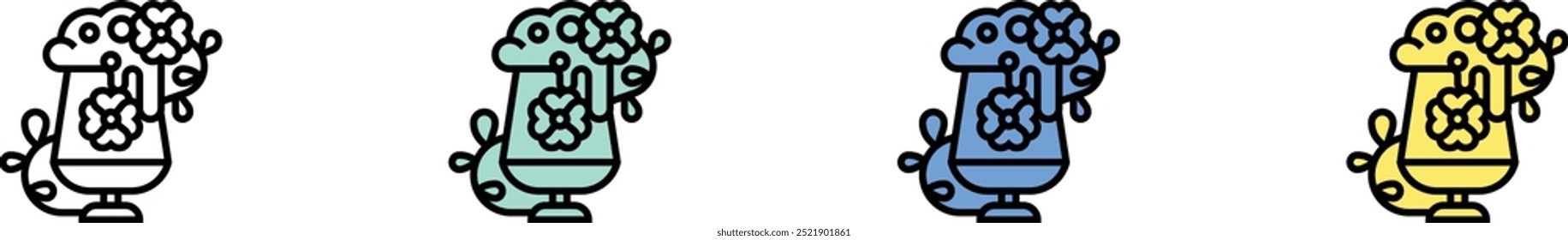 beer mug icon. Outline, Green, Blue and Yellow Style Design Isolated On White Background