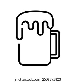 beer mug icon. Outline style design isolated on white background