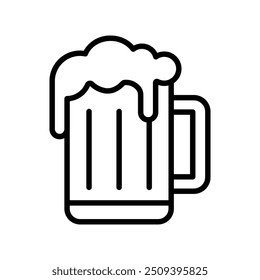 beer mug icon. Outline style design isolated on white background