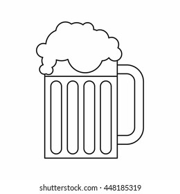 Beer mug icon in outline style isolated vector illustration. Drinks symbol