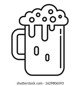 Beer mug icon. Outline beer mug vector icon for web design isolated on white background