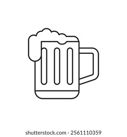 Beer mug icon Outline vector line symbol