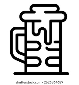 Beer mug icon. Outline beer mug vector icon for web design isolated on white background
