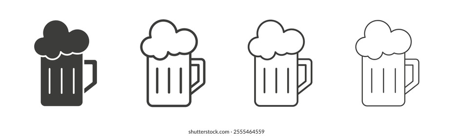 Beer mug icon pack. vector illustration