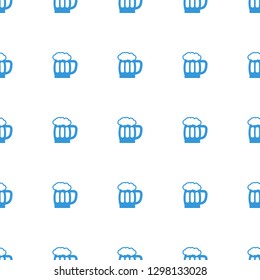beer mug icon pattern seamless white background. Editable filled beer mug icon. beer mug icon pattern for web and mobile.