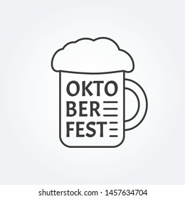 Beer mug icon. Pint of beer with foam. Oktoberfest logo. Vector illustration.