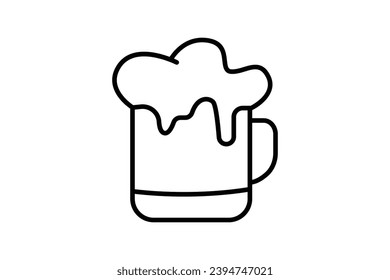 beer mug icon. icon related to party a beer or Oktoberfest-themed party. line icon style. simple vector design editable