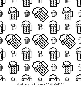 Beer Mug Icon Seamless Pattern Vector Art Illustration