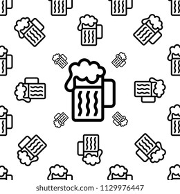 Beer Mug Icon Seamless Pattern Vector Art Illustration