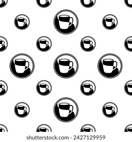 Beer Mug Icon Seamless Pattern, Beer Glassware, Beer Serving, Drinking Mug Vector Art Illustration