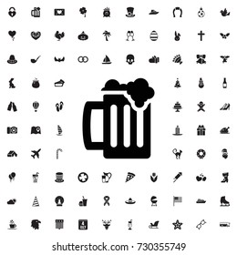 Beer mug icon. set of filled holiday icons.