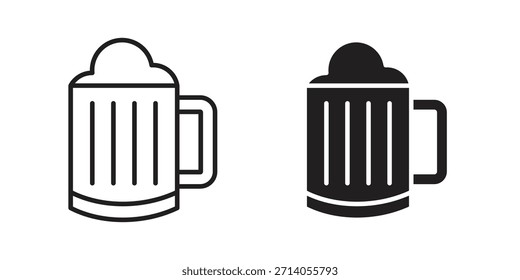 Diseños de Vector de silueta de icono de taza de cerveza. Trazos editables