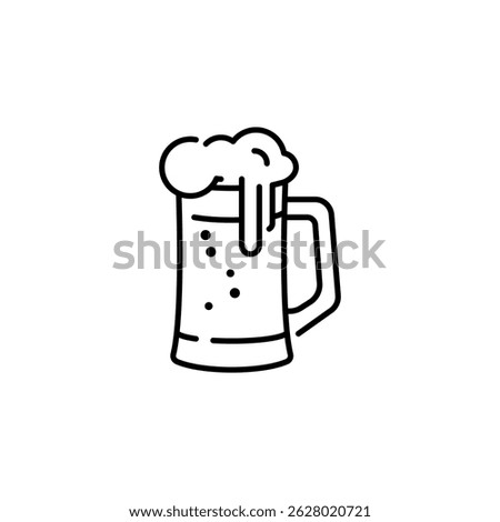 Beer mug icon. Simple foamy beer mug icon for social media, app and web design. Vector illustration.