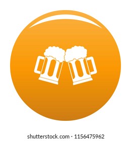 Beer mug icon. Simple illustration of beer mug vector icon for any design orange