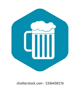 Beer mug icon in simple style isolated on white background
