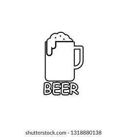 beer mug icon. Simple thin line, outline vector of food icons for UI and UX, website or mobile application